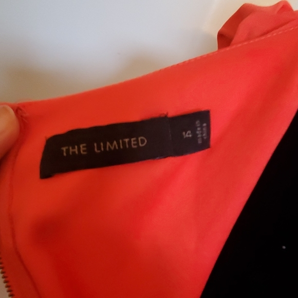 The Limited- Orange size 14 midi dress draped neck - Picture 5 of 6